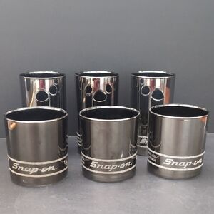 Snap-On, Metallic Silver Set Of 6 Collectible Drinking Glasses.